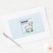 Baptism Blue Boy Lamb,  Rechthoekige Sticker (Envelop)