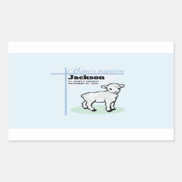 Baptism Blue Boy Lamb,  Rechthoekige Sticker