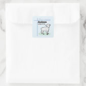 Baptism Blue Boy Lamb,  Vierkante Sticker (Tas)