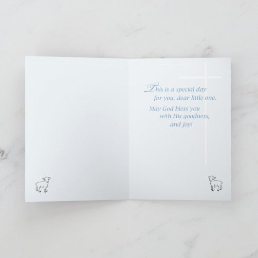 Baptism Blue Brother Lamb Kaart (Binnen)