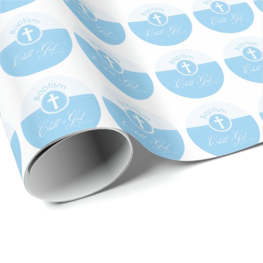 Baptism Blue Child of God,  Cadeaupapier (Rol Hoek)