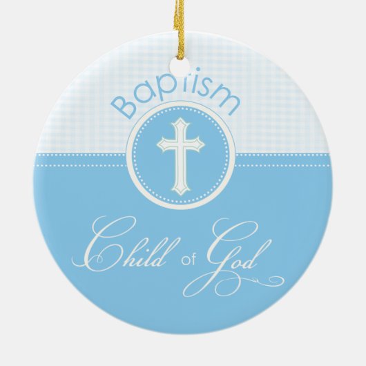Baptism Blue Child of God,  Keramisch Ornament (Achterkant)
