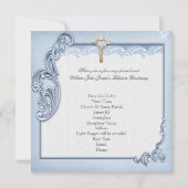 Baptism Blue Cross Boy Christening Kaart (Achterkant)