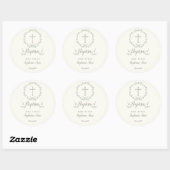 Baptism Blue en Green Leaf Wreate Ronde Sticker (Vel)