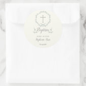 Baptism Blue en Green Leaf Wreate Ronde Sticker (Tas)
