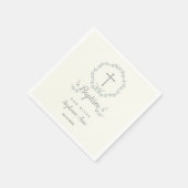 Baptism Blue en Green Leaf Wreate Servet (Hoek)