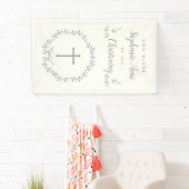 Baptism Blue en Green Leaf Wreate Spandoek (Insitu)