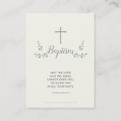 Baptism Blue en Green Leaf Wreate Visitekaartje (Achterkant)
