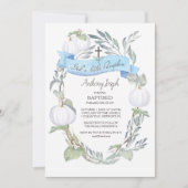 Baptism Blue en White Pumpkins Boy Herfst Kaart (Voorkant)