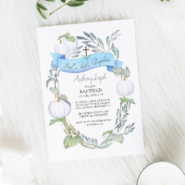 Baptism Blue en White Pumpkins Boy Herfst Kaart
