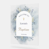 Baptism blue foliage clear welcome sign acryl bord (Hoek)