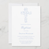 Baptism blue foliage cross  kaart (Voorkant)