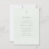 Baptism Blue Opal Delicate Floral Lace Bedankkaart (Voorkant)