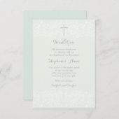 Baptism Blue Opal Delicate Floral Lace Bedankkaart (Voorkant / Achterkant)
