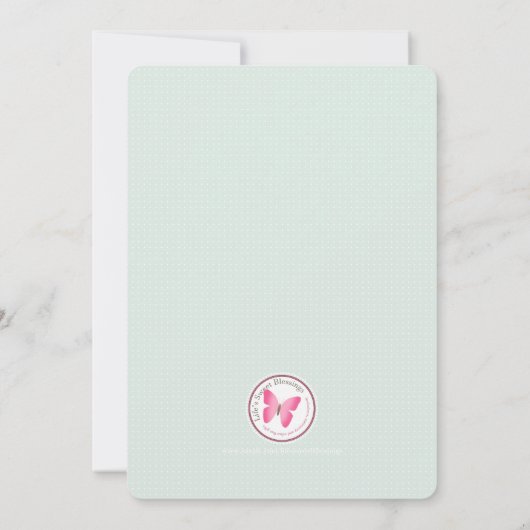 Baptism Blue Opal Delicate Floral Lace Kaart (Achterkant)