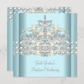 Baptism Blue Tiara Silver White Pearl Diamond Kaart (Voorkant / Achterkant)