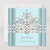 Baptism Blue Tiara Silver White Pearl Diamond Kaart (Voorkant)