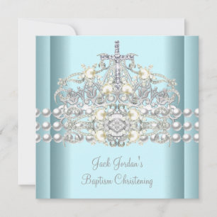 Baptism Blue Tiara Silver White Pearl Diamond Kaart