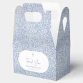 Baptism Blue White Pattern Script Boy Christening  Bedankdoosjes (Geopend)