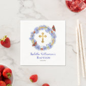 Baptism Blue Wildflower & Butterfly Napkins Servet (Insitu)