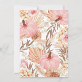 Baptism Boho Pampas Pink Pumpkin Kaart (Achterkant)