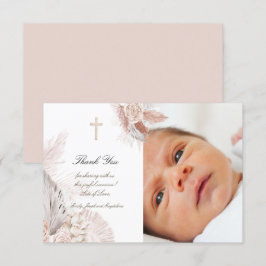 Baptism boho waterverf rozen bedankt je kaart
