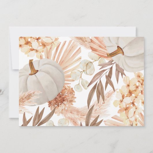 Baptism Boho white Pumpkin Photo Invitation  Kaart (Achterkant)