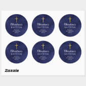 Baptism Boy Royal Blue Ronde Sticker (Vel)