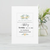 Baptism Card minimalist with Cross and Flowers Kaart (Staand voorkant)