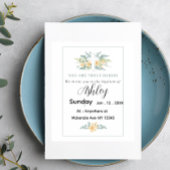 Baptism Card minimalist with Cross and Flowers Kaart