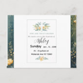 Baptism Card with Cross and  Flowers Uitnodiging Briefkaart (Voorkant)