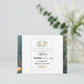 Baptism Card with Cross and  Flowers Uitnodiging Briefkaart (Staand voorkant)