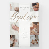 Baptism Celebration Photo Collage Party Keepsake  Spandoek (Verticaal)