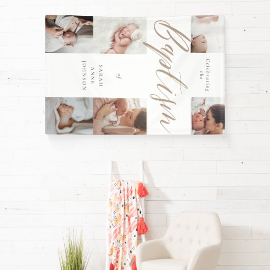 Baptism Celebration Photo Collage Party Keepsake  Spandoek (Insitu)