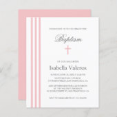BAPTISM Chic Vertical Striped pastelroze kruis (Voorkant / Achterkant)