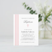 BAPTISM Chic Vertical Striped pastelroze kruis (Staand voorkant)