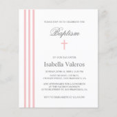 BAPTISM Chic Vertical Striped pastelroze kruis (Voorkant)