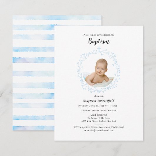 Baptism Christelijk Religieuze Gebeurtenis Baby Fo Kaart (Voorkant / Achterkant)