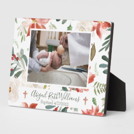 Baptism / Christendemocraat Kerstmis Floral Gift Fotoplaat