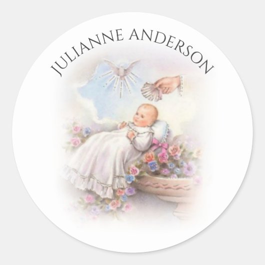 Baptism Christening Baby  religie Ronde Sticker (Voorkant)