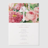 Baptism Christening Baptism Girl Pink Roses Vellum Uitnodigingen (Voorkant)