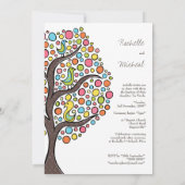 Baptism Christening Bird Tree Aangepaste uitnodigi Kaart (Achterkant)