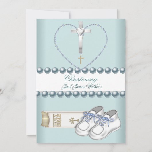 Baptism Christening Boy Pink White Blue (Voorkant)