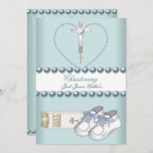 Baptism Christening Boy Pink White Blue (Voorkant / Achterkant)