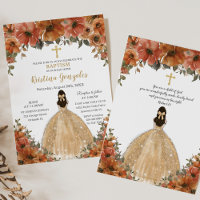 Baptism Christening Burnt Oranje Herfst Floral Gol