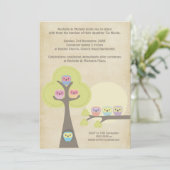 Baptism Christening Ceremony Night Owls Uitnodigin Kaart (Staand voorkant)