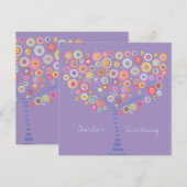 Baptism Christening Circle Tree Retro Invitation Kaart (Voorkant / Achterkant)