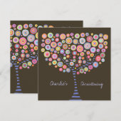 Baptism Christening Circle Tree Retro Invitation Kaart (Voorkant / Achterkant)