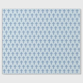 Baptism Christening Cross Bevestiging Blauw Cadeaupapier (Vlak)
