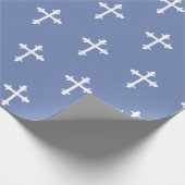 Baptism Christening Cross Confirmation Boy Blue Cadeaupapier (Hoek)